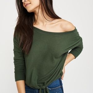 abercrombie and fitch COZY TIE-FRONT TOP